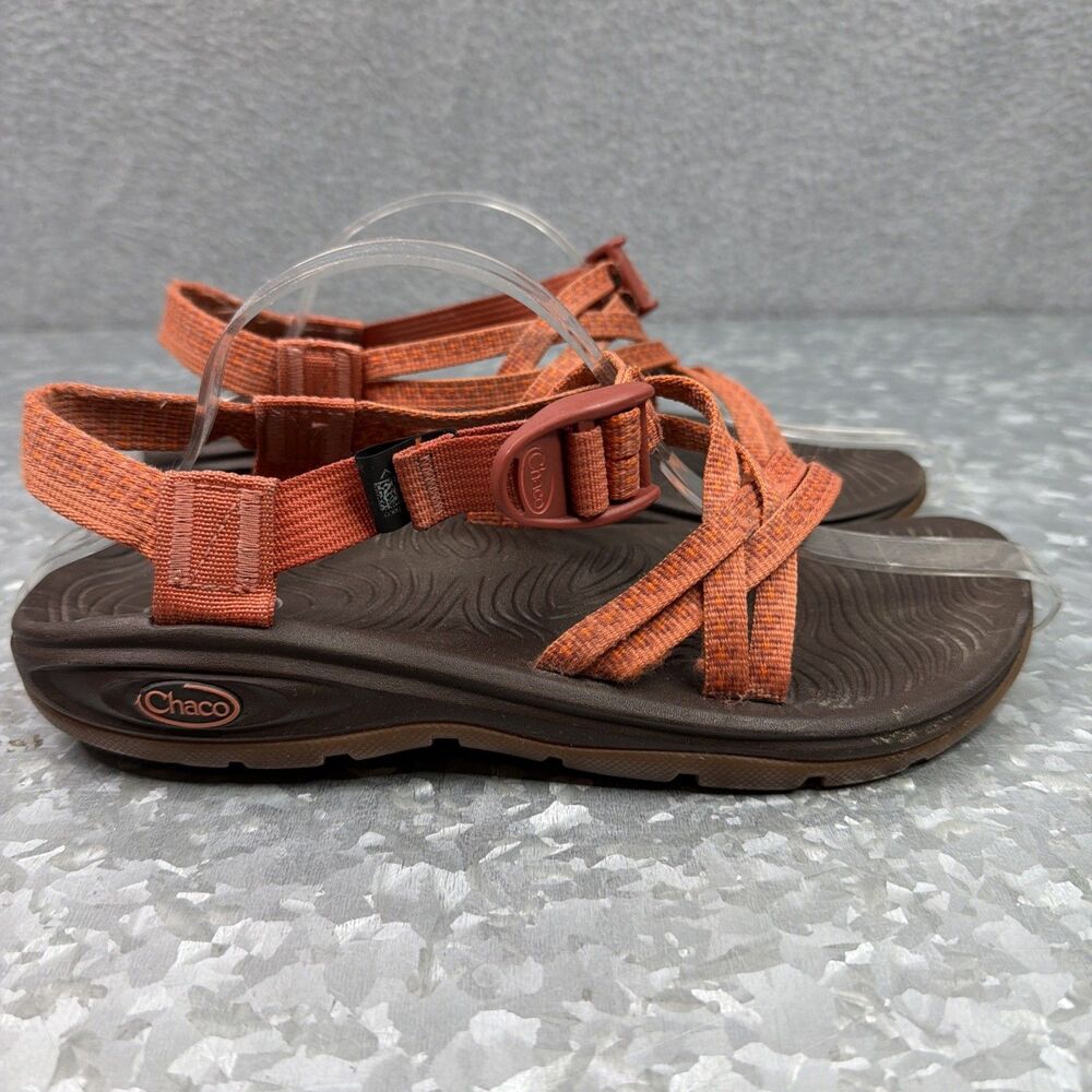 Chaco ZVolve X2 Sandal Womens 8 Orange Strappy Outdoor Hiking Adjustable Strappy